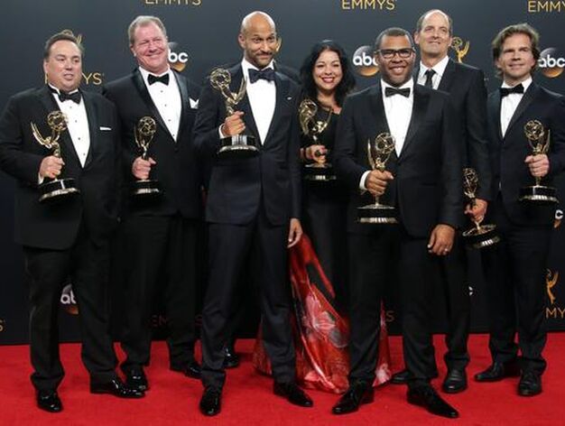 Actores de 'Key y Peele' en la 68 edici&oacute;n de los Premios Emmy.