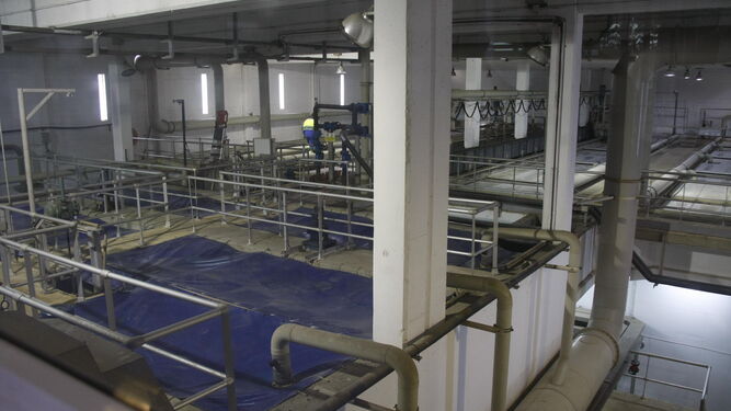 Una imagen del interior de la Estación Depuradora de Aguas Residuales (EDAR) de Las Galeras.