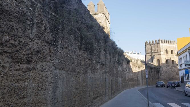 El lienzo de muralla de la Macarena con la Torre Blanca al fondo para la que Adepa pide la apertura.