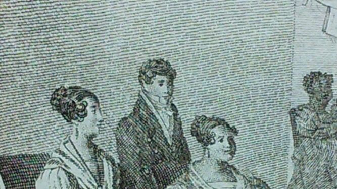 La Junta de Damas en un grabado de la época.