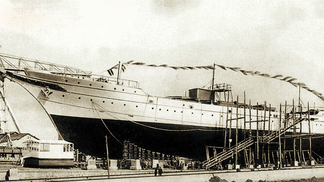 Botadura gaditana para el buque Juan Sebastián de Elcano