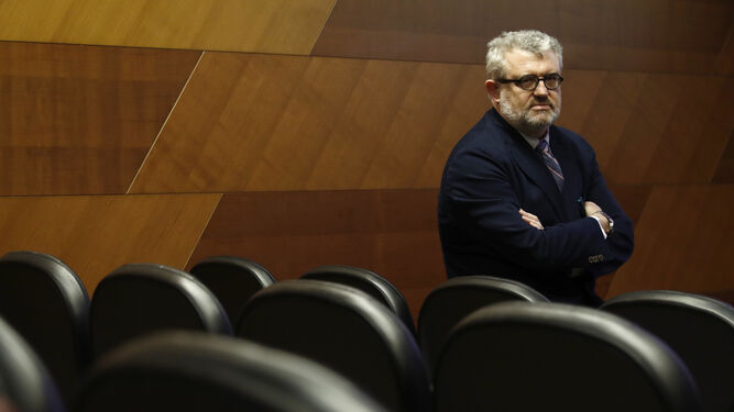Miguel Falomir en el Auditorio del Museo del Prado, donde ayer presentó el plan de actuación del museo para el período 2017-2010.