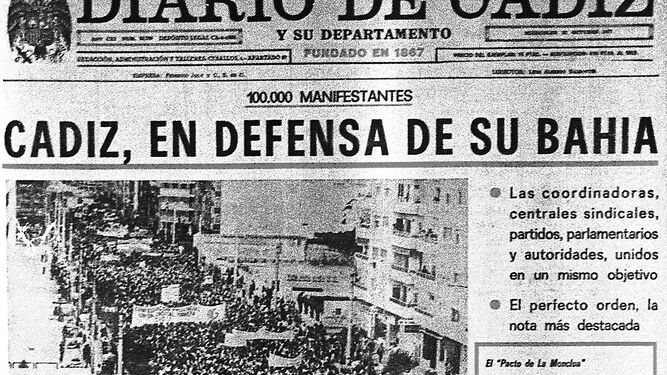 Primera página de Diario de Cádiz, del 12 de octubre de 1977.