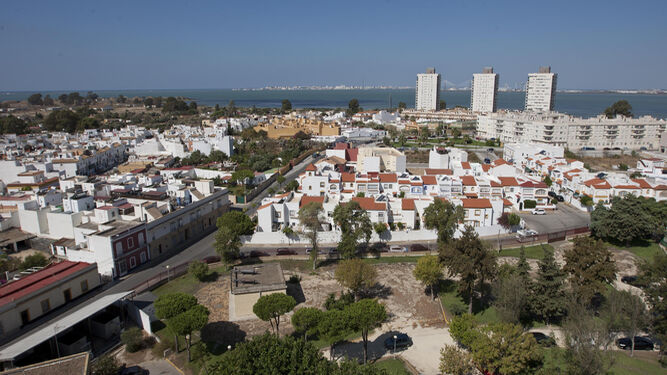 Vista área que abarca los nuevos desarrollos residenciales de la zona norte del término municipal, en La Casería.