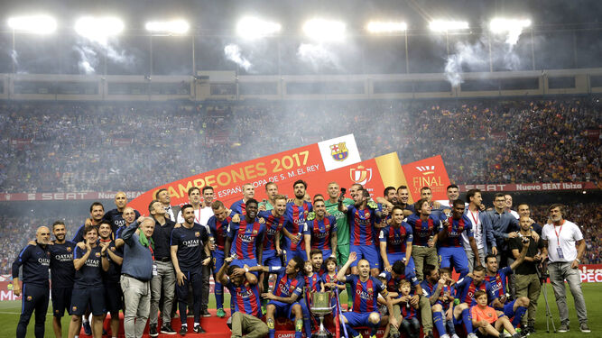 La celebración del triunfo del Barcelona