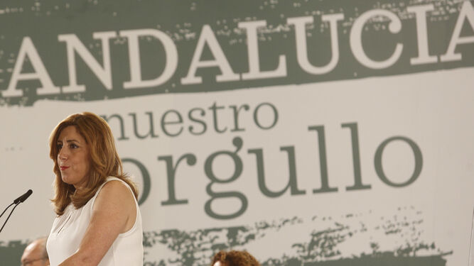 La presidenta de la Junta, Susana Díaz, durante el discurso que  en el Comité Director del PSOE andaluz.