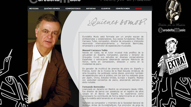 Portada de la web de Eurodelta, con la imagen de fernando Bermúdez, el socio de Carrasco.