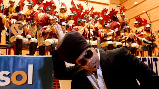 El cantante Carlinhos Brown en el Congreso del Carnaval de 2012.