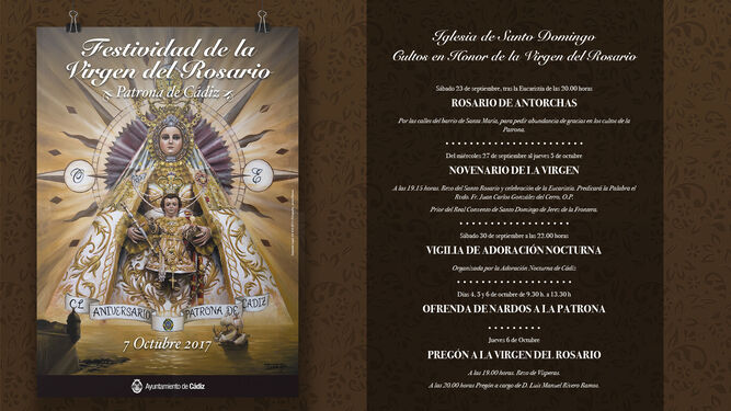 Programa de la festividad de la Virgen del Rosario.