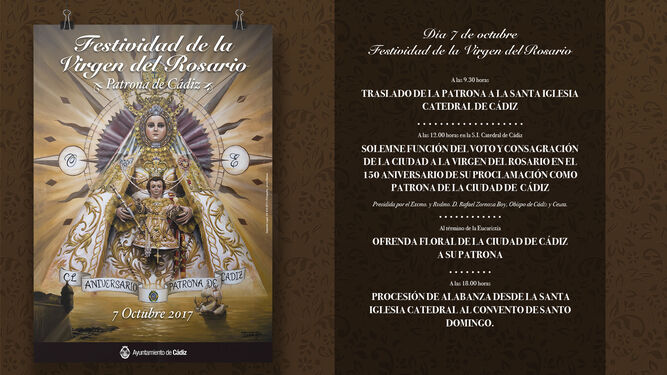 Programa de la festividad de la Virgen del Rosario.