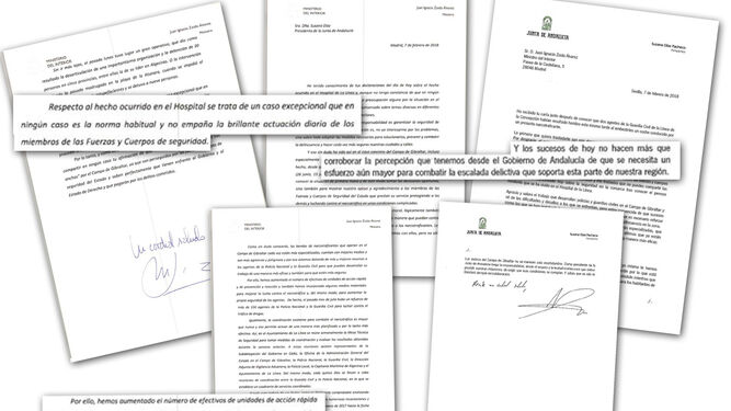 Las cartas que se intercambiaron ayer Juan Ignacio Zoido y Susana Díaz.