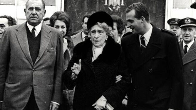 1968 hace 50 añosLa Reina Victoria Eugenia llegó en la tarde de ayer a Madrid