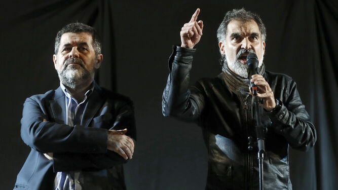 Jordi Sànchez y Jordi Cuixart, en un acto.