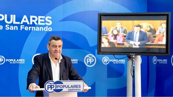 José Loaiza, esta mañana, en la sede del PP isleño