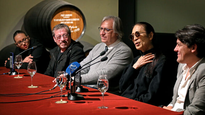 Javier Latorre, Shoji Kojima, María Terremoto y José Barrios, ayer en San Ginés.