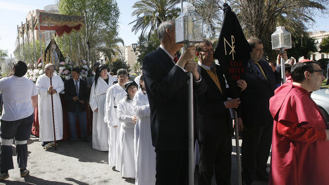 El cortejo procesional de Afanas Cádiz en 2013.