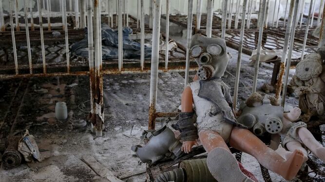 Interior de un hospital abandonado en las inmediaciones de Chernobil.