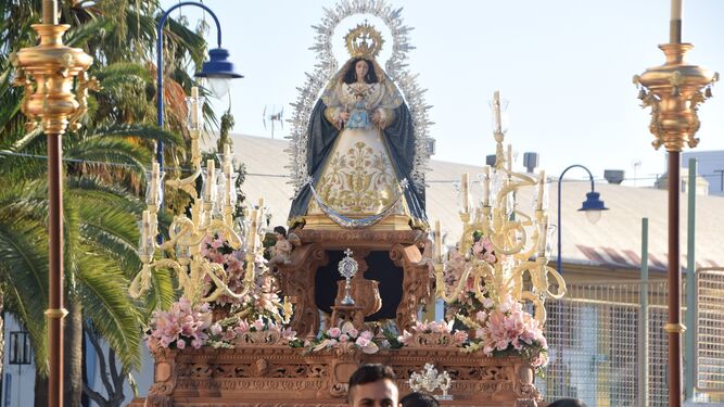 La Virgen de los Ángeles, en su salida procesional.