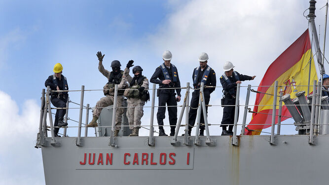 La despedida del 'Juan Carlos I', el pasado 1 de mayo en Rota.