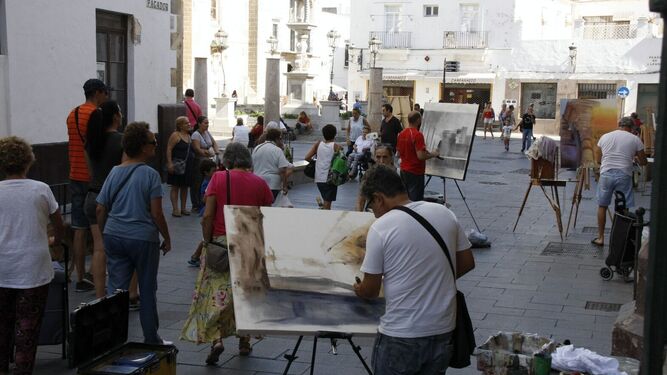 Una imagen de una edición anterior del concurso de pintura rápida 'El Puerto en la calle'.