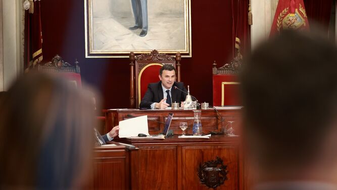 Bruno García, este viernes, durante el Pleno municipal del pasado mes de marzo.
