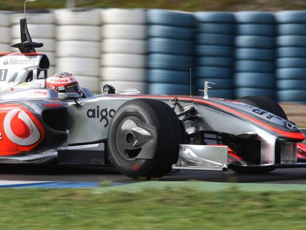 Heikki Kovalainen (Mclaren) se anot&oacute; el cuarto mejor tiempo de los ocho coches que rodaron en la jornada del martes con 1.20.535.

Foto: J. C. Toro