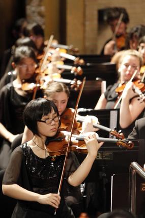 Las orquestas de China, Polonia y Almer&iacute;a unidas en el Festival de Eurochestries.

Foto: Ricardo Garcia