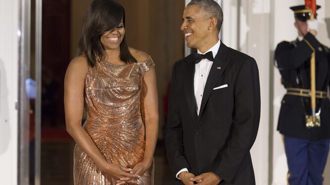 Barack y Michelle Obama, antes de una cena de Estado el pasado octubre.