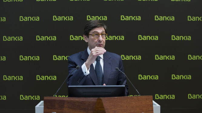 El presidente de Bankia, José Ignacio Goirigolzarri, durante la presentación de los resultados de 2015 del banco.
