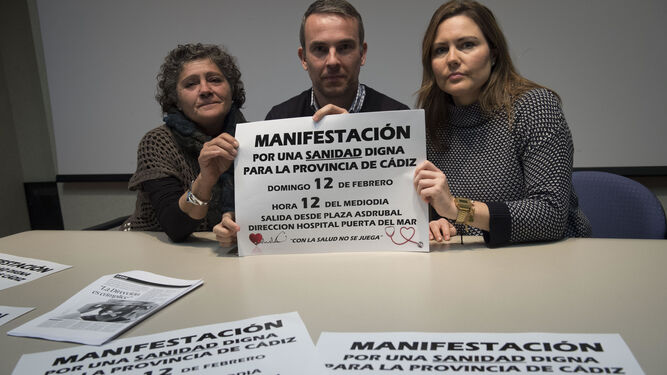 De izquierda a derecha, Mª Antonia Pacheco, Raúl Marchante y Davinia López, ayer tras la rueda de prensa.