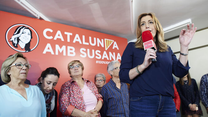 Susana Díaz, durante un acto en Cataluña.