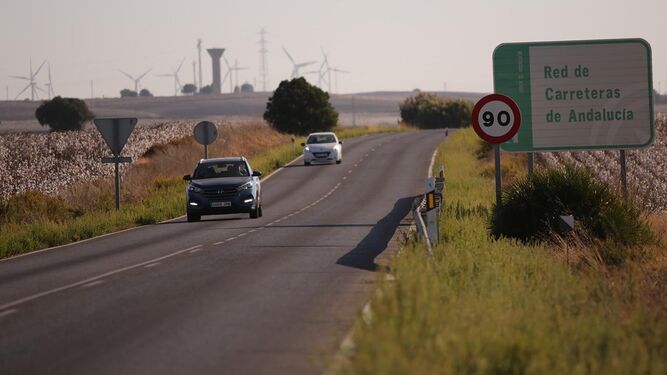 Una instantánea de la A-2078, la conocida como carretera Rota-Jerez.