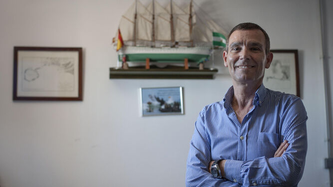 Domingo González, en las dependencias del club náutico de Gallineras.