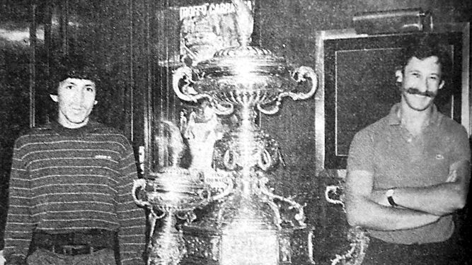 Mágico González, en la presentación del Trofeo Carranza, de 1982.