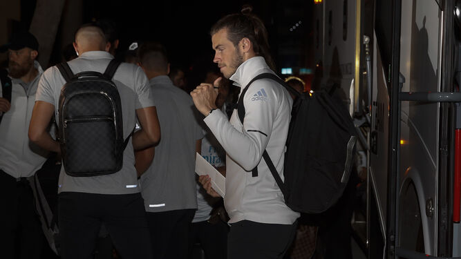 Bale en su llegada al Hotel Mandarin