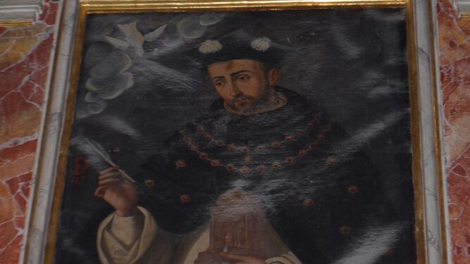 La imagen de Santo Tomás de Aquino que el historiador Antonio Romero Dorado atribuye a Francisco Pacheco.