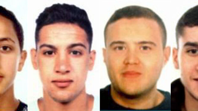 Moussa Oukabir, Sair Aallaa, Mohamed Hychami y Younes Abouyaaqoub, los sospechos de tentar en Cataluña.