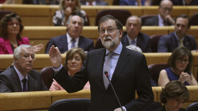 Rajoy, en la sesión de control al Ejecutivo en el Senado.