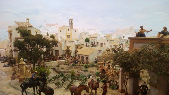 Una escena del Belén andaluz del Museo de Belenes de Mollina, en la provincia de Málaga.