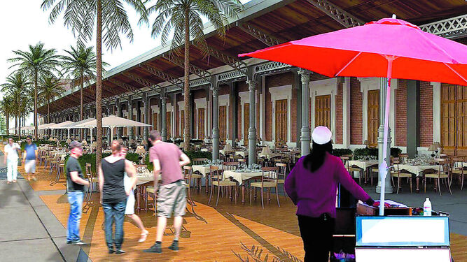 Habrá una zona de terrazas en el exterior del Mercado Gastronómico.