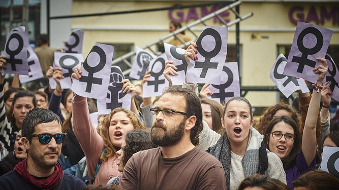 Manifestación en Cádiz con motivo del Día de la Mujer, el pasado 8 de marzo.