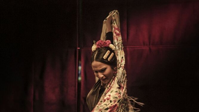 La bailaora portuense Aitana de los Reyes, actuando en uno de los muchos eventos en los que ha participado.