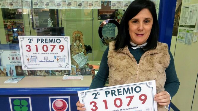 Prudencia Beltrán, la responsable de la administración de loterías de Las Dunas.