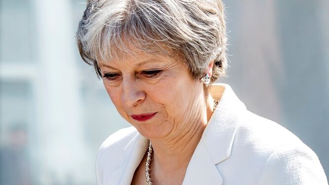 La primera ministra británica, Theresa May, ayer en Londres.