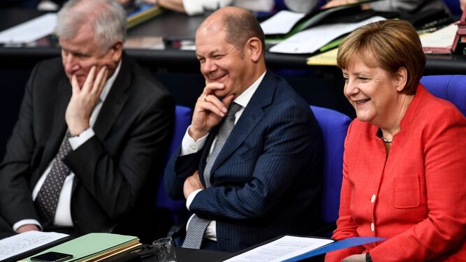 Angela Merkel, ayer en el 'Bundestag'.