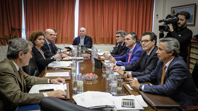 Consejo de Administración de Eléctrica de Cádiz, durante el voto del bono eléctrico local, en abril de 2017.