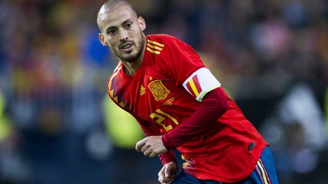David Silva, con la camiseta de España.