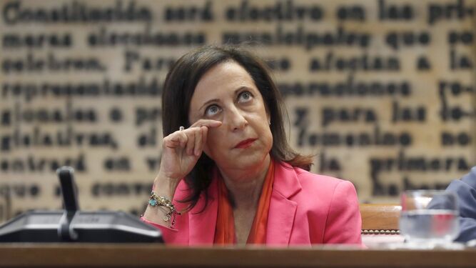 Margarita Robles, ayer en el Senado.
