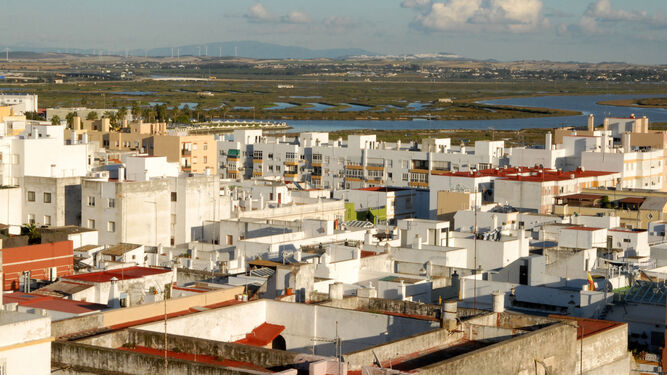 Vista aérea del casco urbano de la ciudad de San  Fernando, donde sucedieron los hechos.