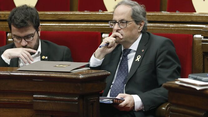 Quim Torra, en el Parlamento catalán.